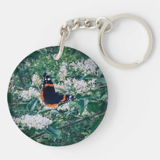 Porte-clefs Papillon Amiral Rouge