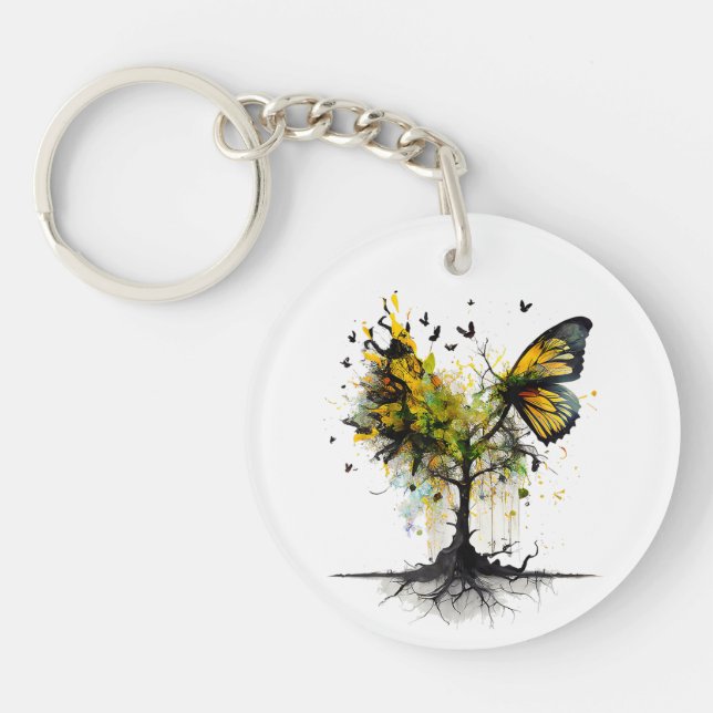 Porte-clefs Papillon Animal Créatif Art (Devant)