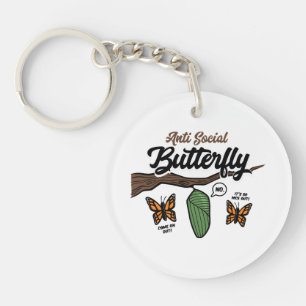 Porte-clefs Papillon antisocial