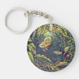 Porte-clefs Papillon araignée abeille vintage jardin victorien