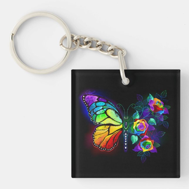 Porte-clefs Papillon arc-en-ciel (Devant)