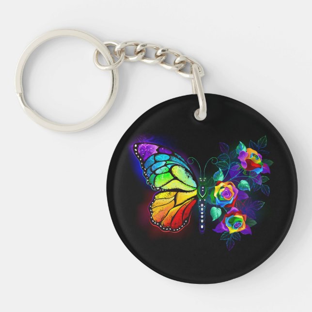 Porte-clefs Papillon arc-en-ciel (Devant)