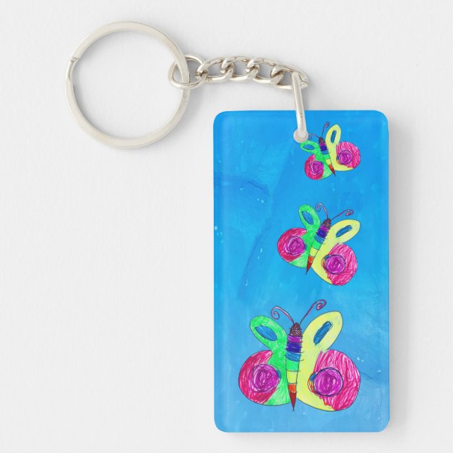 Porte-clefs Papillon Art par Enfants (Devant)
