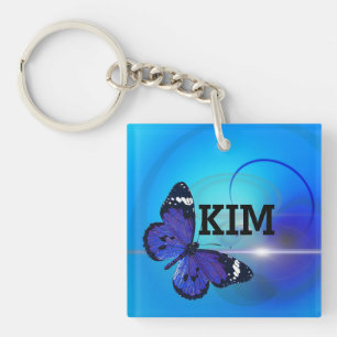 Porte-clefs Papillon bleu