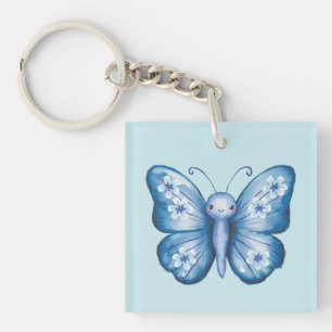 Porte-clefs Papillon bleu