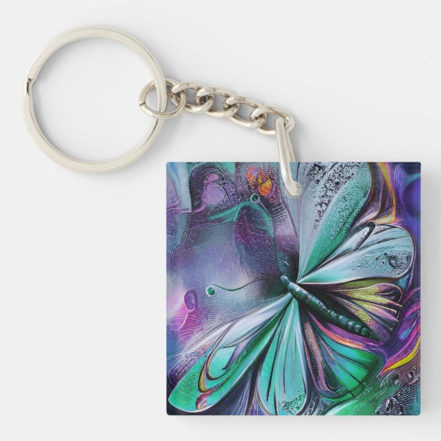 Porte-clefs Papillon Bleu (Devant)