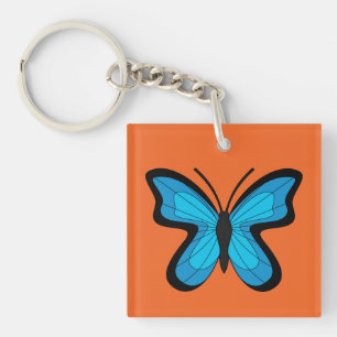 Porte-clefs Papillon Bleu