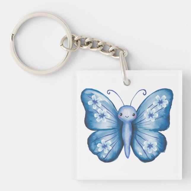 Porte-clefs Papillon bleu (Devant)