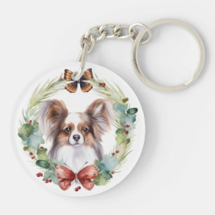 Porte-clefs Papillon Christmas Wreath Festive Pup
