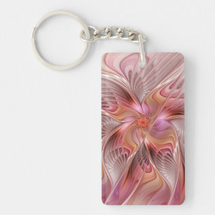 Porte-clefs Papillon coloré abstrait art fantastique fractal