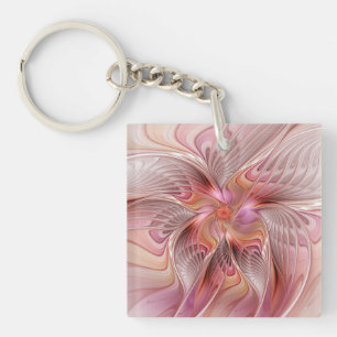 Porte-clefs Papillon coloré abstrait art fantastique fractal