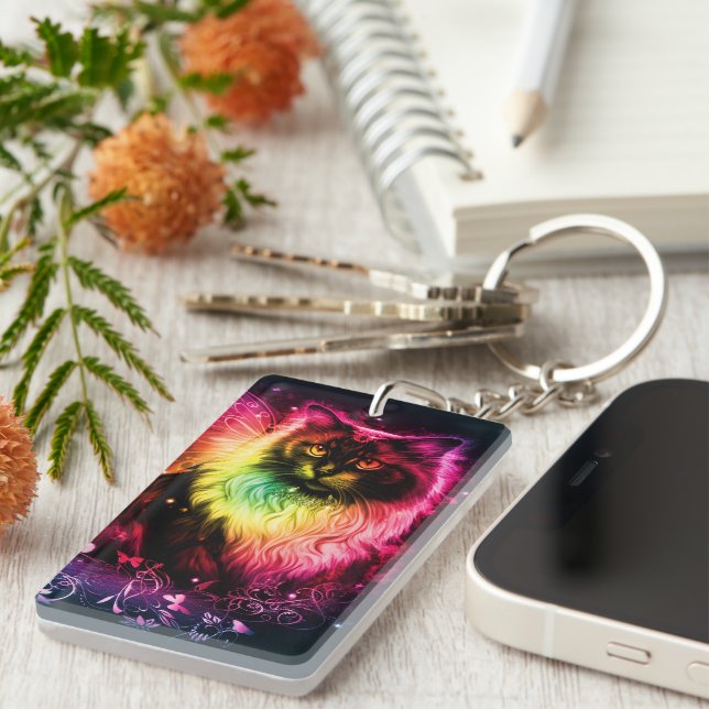 Porte-clefs Papillon coloré Kitty (Devant droit)
