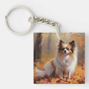 Porte-clefs Papillon dans les feuilles d'automne tombent inspi