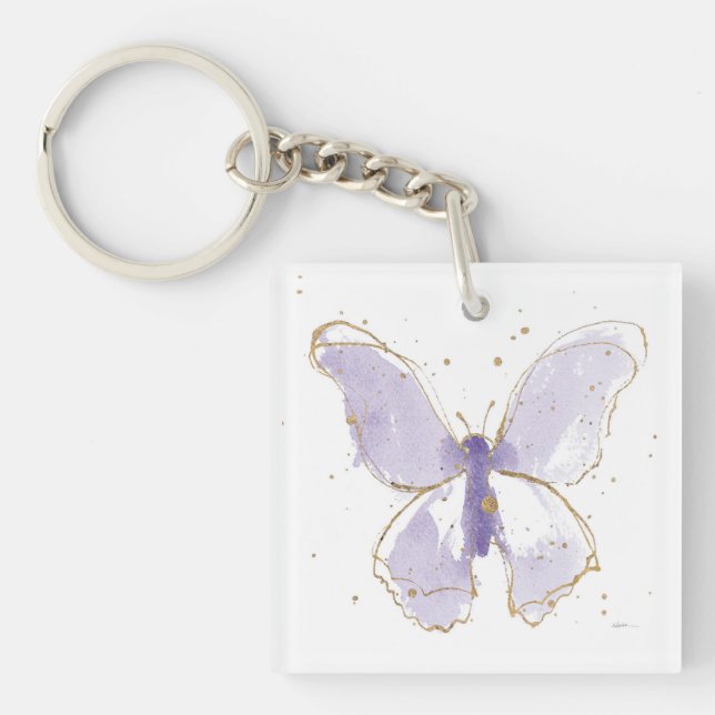 Porte-clefs Papillon d'aquarelle Lavender (Devant)