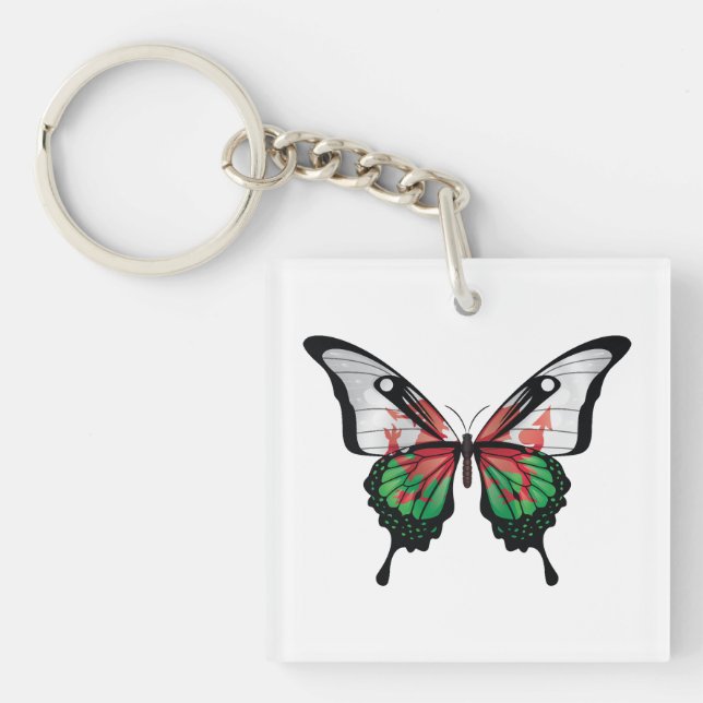Porte-clefs Papillon de la queue fourchue du Pays de Galles au (Devant)