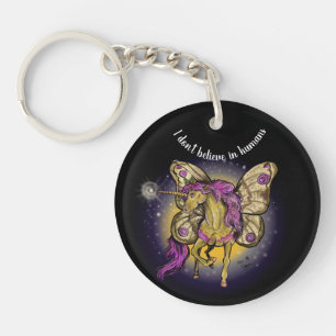 Porte-clefs Papillon de l'Empereur Jaune Cheval Fée