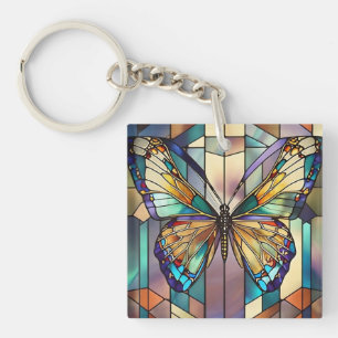 Porte-clefs Papillon en verre tendu