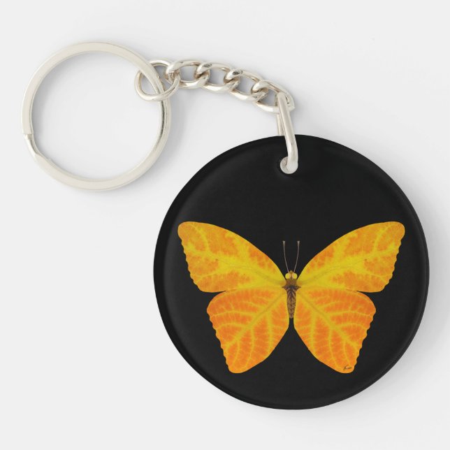 Porte-clefs Papillon feuille Aspen 3 (Devant)