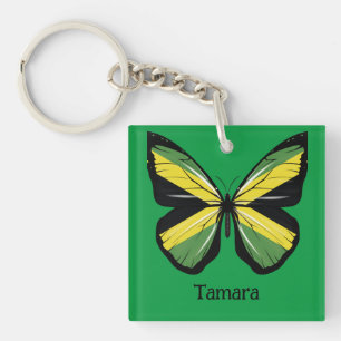 Porte-clefs Papillon mignon aux couleurs jamaïcaines