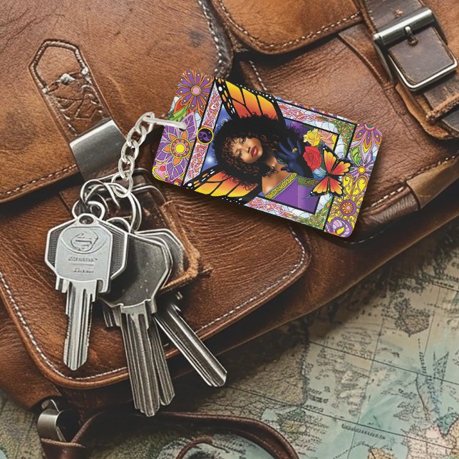 Porte-clefs Papillon monarque Fée Purple Floral (Créateur téléchargé)