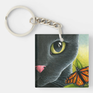 Porte-clefs Papillon noir Cat 555