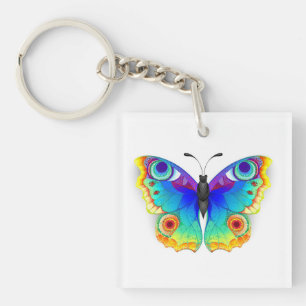 Porte-clefs Papillon Paon Arc-en-Ciel