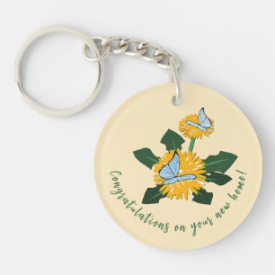 Porte-clefs Papillon Pissenlit Félicitations pour votre Nouvel