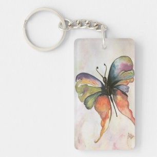 Porte-clefs Papillon/Porte - clé acrylique REINE (double face)