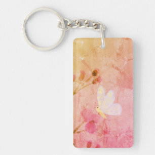Porte-clefs Papillon rose