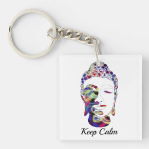 Porte-clefs Papillon Spirit Abstraite silhouette de bouddha ti