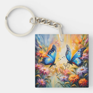 Porte-clefs papillons amoureux