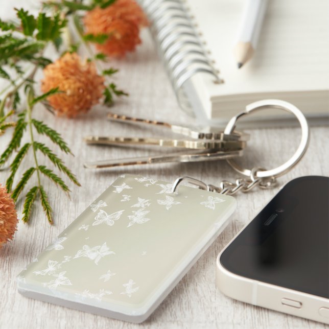 Porte-clefs Papillons blancs (Devant droit)