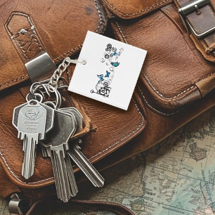 Porte-clefs Papillons bleu Tribal Steampunk