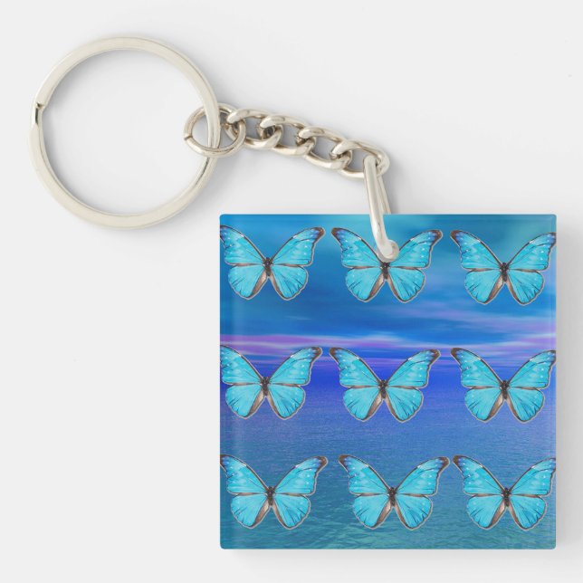 Porte-clefs Papillons bleus (Devant)