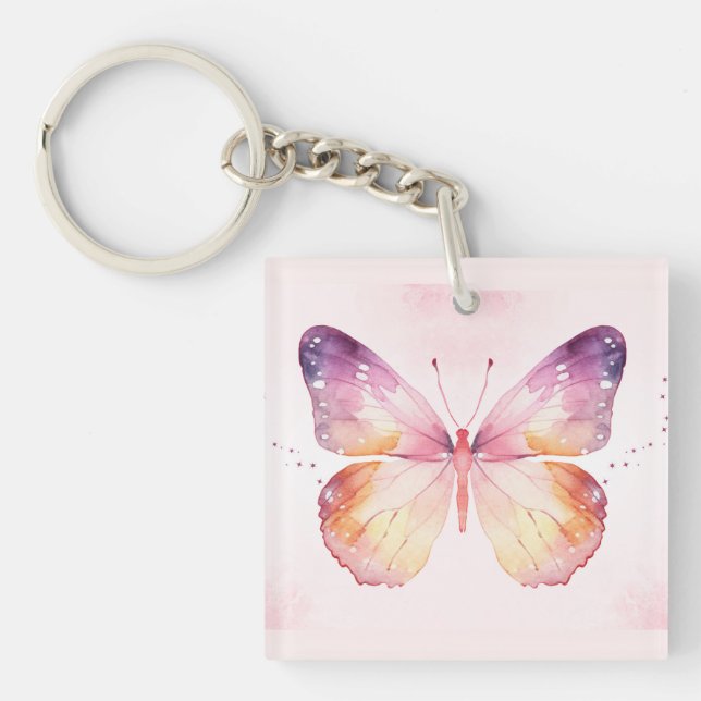 Porte-clefs Papillons d'aquarelle (Devant)