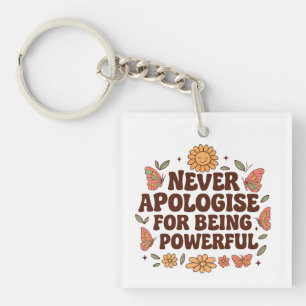Porte-clefs Papillons de fleurs bohèmes inspirants, au dos