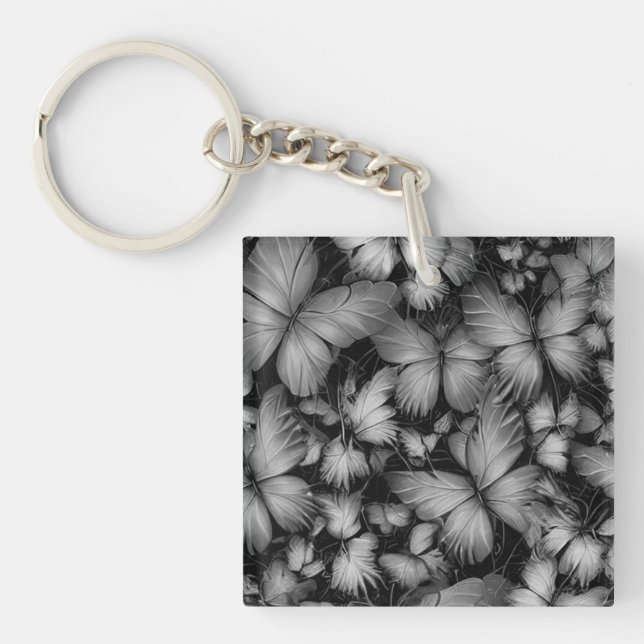 Porte-clefs Papillons gris Imprimer (Devant)