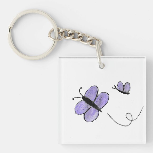 Porte-clefs Papillons pourpres (Devant)