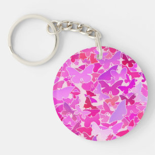 Porte-clefs Papillons, violet, lavande, rose