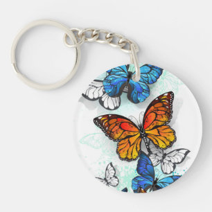 Porte-clefs Papillons volants Morpho et Monarch