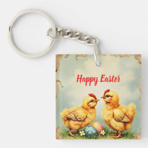 Porte-clefs Pâques Vintage 2 Petite Collection Vacances Poulet