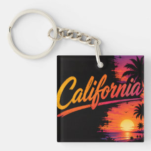 Porte-clefs Paradis du coucher de soleil californien – Silhoue