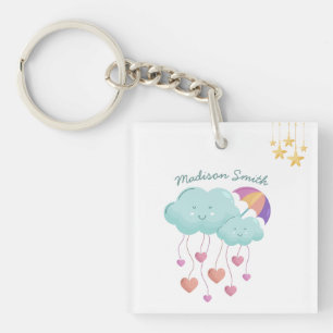 Porte-clefs Parapluie coloré avec de mignons nuages