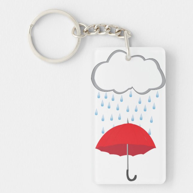 Porte-clefs Parapluie sous la pluie (Devant)