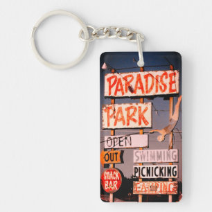 Porte-clefs Parc d'attractions Paradis Photo Rétro Acrylique