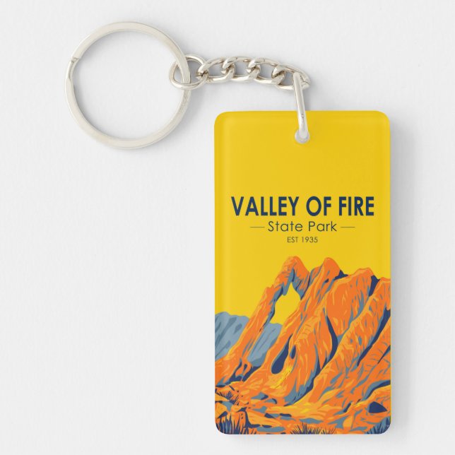 Porte-clefs Parc d'état de la vallée du Feu Nevada Vintage  (Devant)