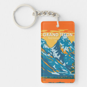 Porte-clefs Parc national de Grand Teton Wyoming Double face