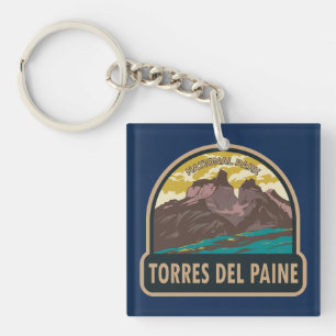 Porte-clefs Parc national de Torres del Paine Chili Art Vintag