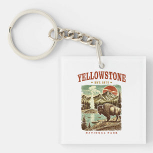 Porte-clefs Parc national de Yellowstone - Montagne et bison