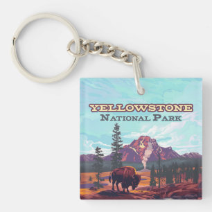 Porte-clefs Parc national de Yellowstone Wyoming Bison Geyser